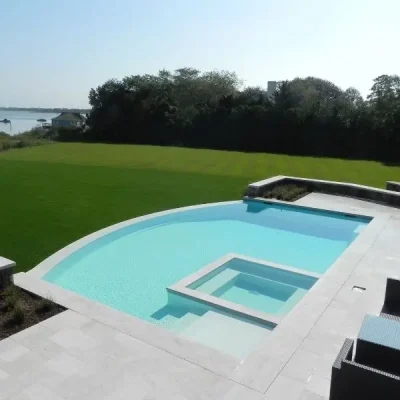 luxury pool cabana and outdoor living space